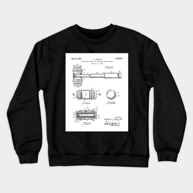 Judge Gavel Patent - Lawyer Art - Black And White Crewneck Sweatshirt by patentpress